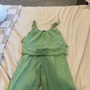 Zara Green Striped Set